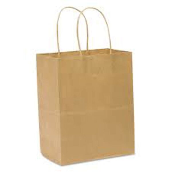 Tempo Shopping Bag, 60lb Kraft Paper, 100% Recycled, 8 x 4 1/2 x 10 1/2, 250 per Case, Price/Case