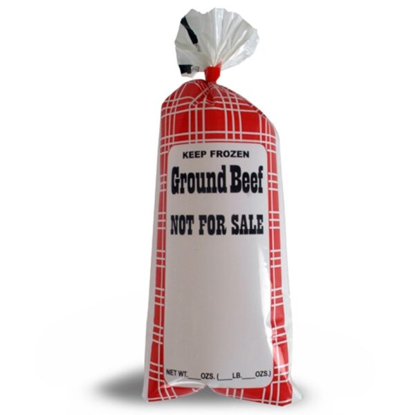 Ground Beef, 1-lb, 4 1/4" x 10 1/2" Keyhole Design, Printed "NOT For Sale", CLARITY Poly Bags, 1000/cs