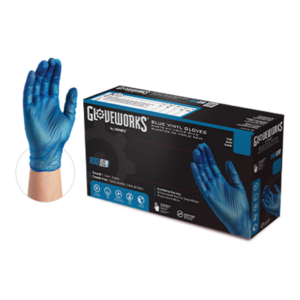 IVBPF Gloveworks Blue Vinyl Glove Large