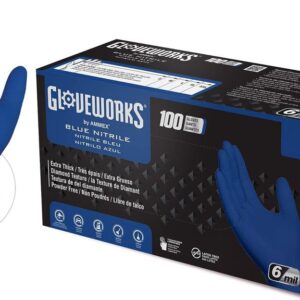 GWRBN Gloveworks Royal Blue Nitrile Gloves XXLarge