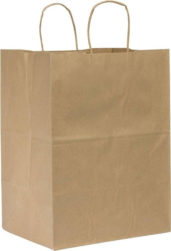 Regal Shopping Bag, 65lb Kraft Paper, 100% Recycled, 12 x 9 x 15 3/4, 200 per Case, Price/Case