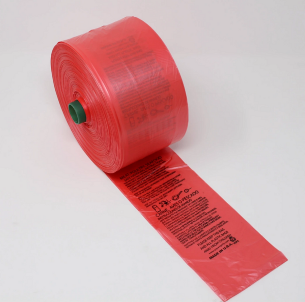 15 x 20 6mic Pull-N-Pak Red Meat/Poultry Bag, 4/825/Cs
