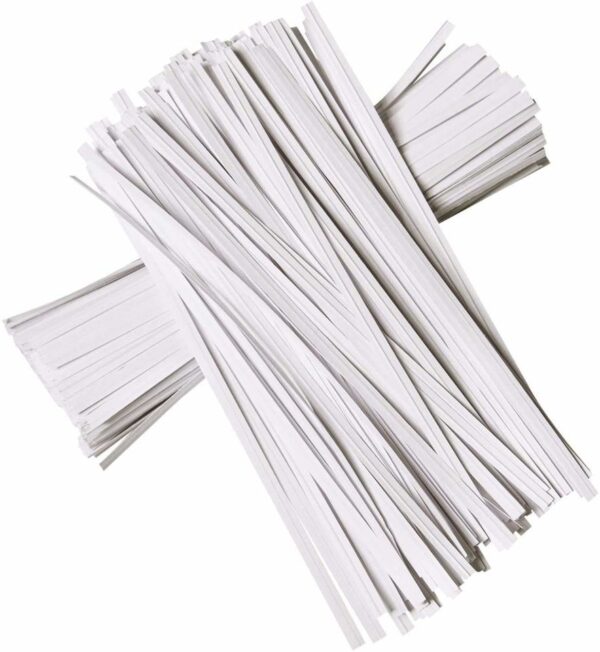 4" Paper Covered Wire Tie, White, 10M/Case
