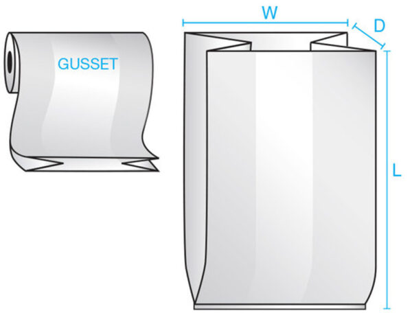 5 x 3 1/2 x 13 1.0mil Gusseted Poly Bag
